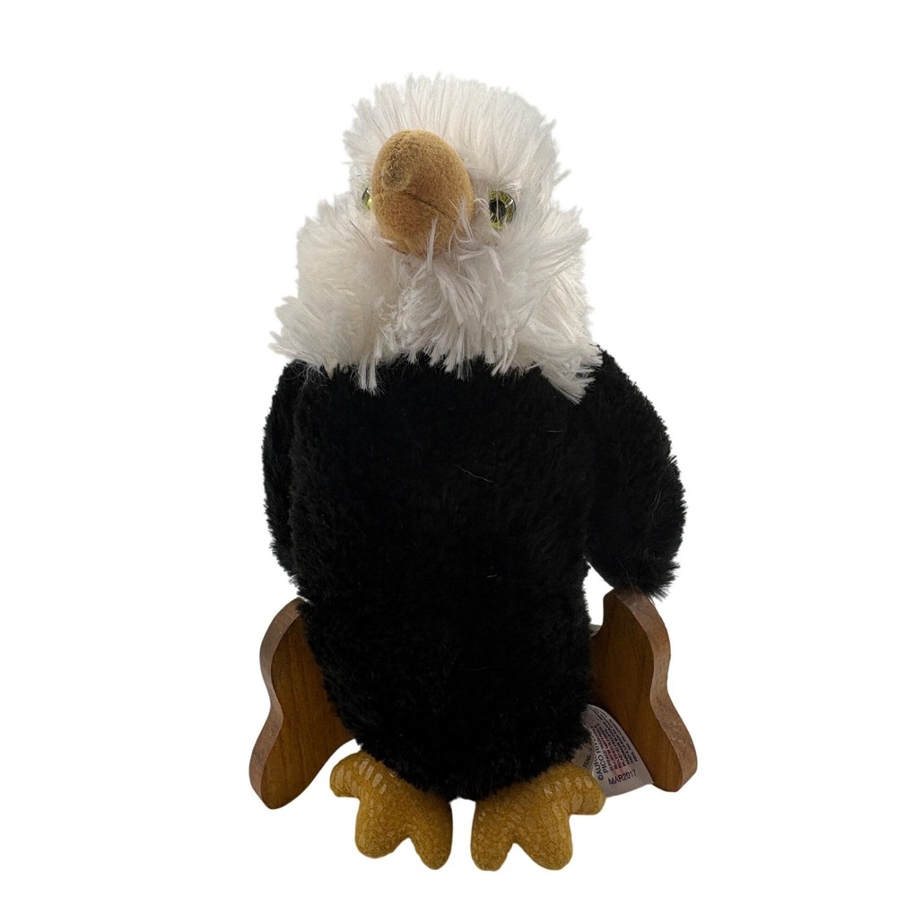 Aurora Liberty Bald Eagle Plush 8" Black White Patriotic StuffedAnimal Bird 2017